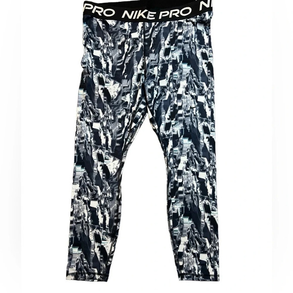 Nike Women’s Pro Dri Fit Training Tights Leggings Black and White Plus Size 2X - Picture 5 of 8